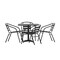Flash Furniture Lila 31.5in Black Square Aluminum Indoor-Outdoor Table Set with 4 Black Slat Back Chairs TLH-ALUM-32SQ-017BK4-GG - alternate 8